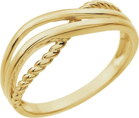 14K Yellow Criss-Cross Ring