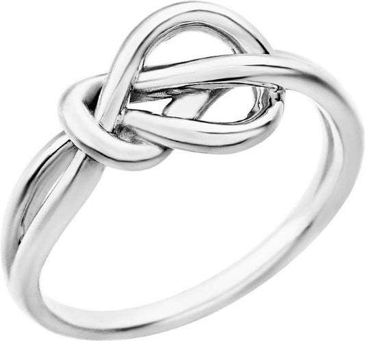 14K White Knot Design Ring