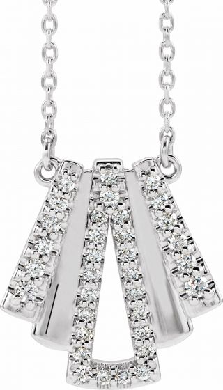 14K White 1/4 CTW Diamond Art Deco 18 Necklace