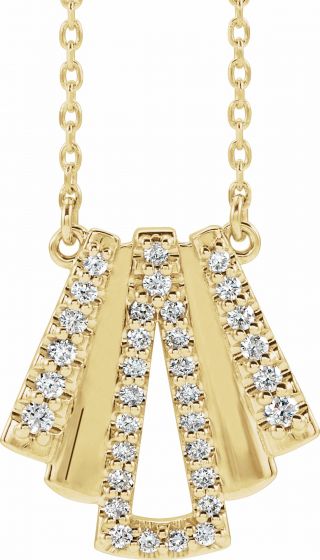 14K Yellow 1/4 CTW Diamond Art Deco 18 Necklace