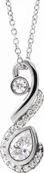 14K White 1/2 CTW Diamond Freeform 16-18 Necklace