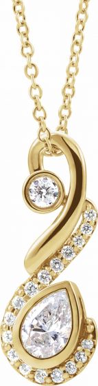 14K Yellow 1/2 CTW Diamond Freeform 16-18 Necklace