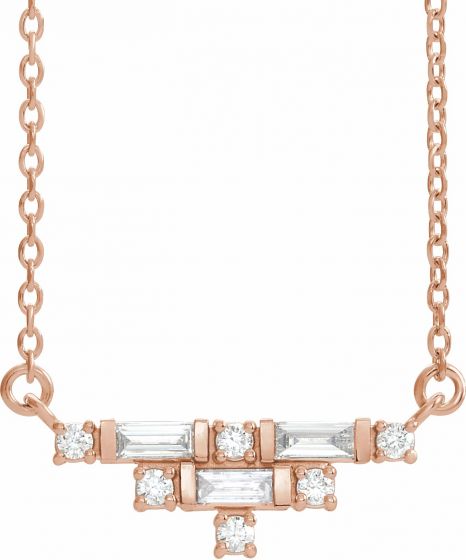 14K Rose 1/4 CTW Diamond Art Deco 18 Necklace