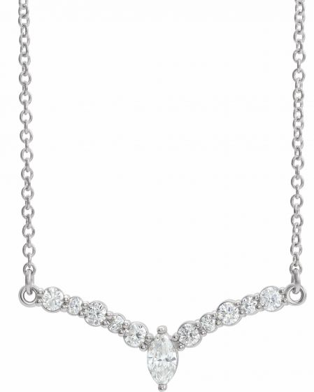 14K White 1/3 CTW Diamond 18 V Necklace