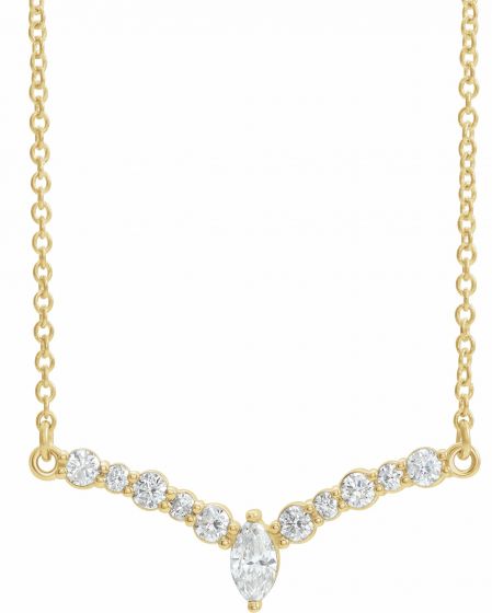 14K Yellow 1/3 CTW Diamond 18 V Necklace