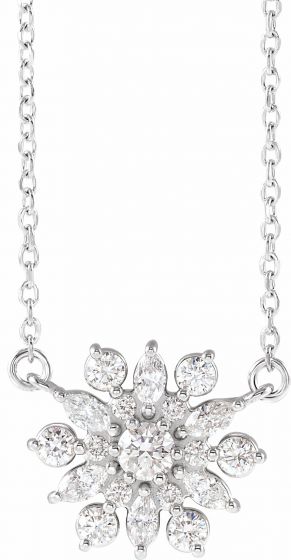 14K White 1/2 CTW Diamond Vintage-Inspired 18 Necklace