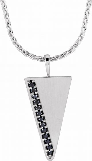 14K White 1/5 CTW Black Diamond Triangle 24 Necklace