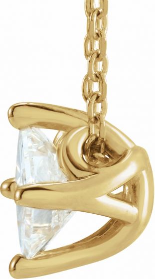 14K Yellow 1/2 CT Diamond Solitaire 16-18 Necklace