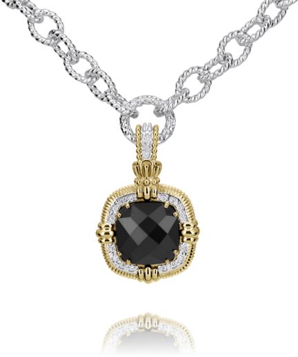 Vahan 14k Gold & Sterling Silver Black Onyx Pendant