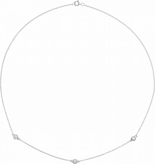14K White 1/3 CTW Diamond 3-Station 18 Necklace