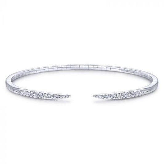 Gabriel & Co. 14k White Gold Demure Diamond Bangle Bracelet