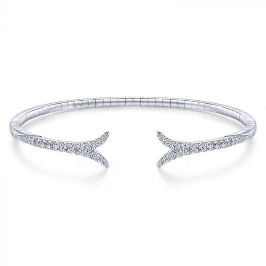 Gabriel & Co. 14k White Gold Demure Diamond Bangle Bracelet