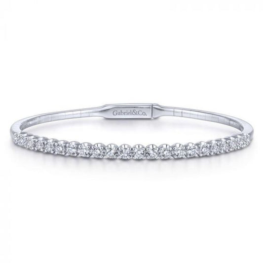 Gabriel & Co. 14k White Gold Demure Diamond Bangle Bracelet
