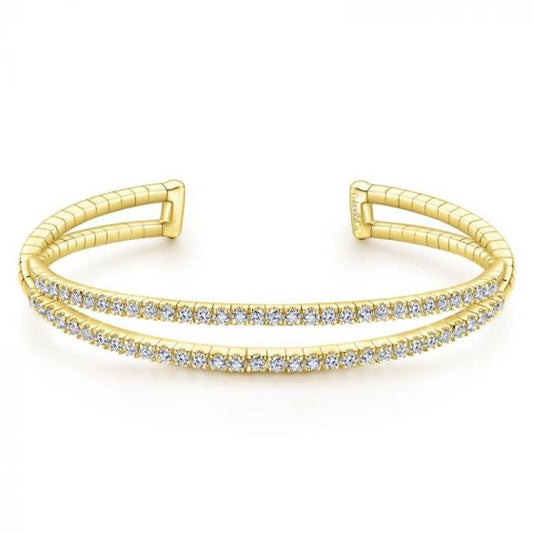 Gabriel & Co. 14k Yellow Gold Demure Diamond Bangle Bracelet