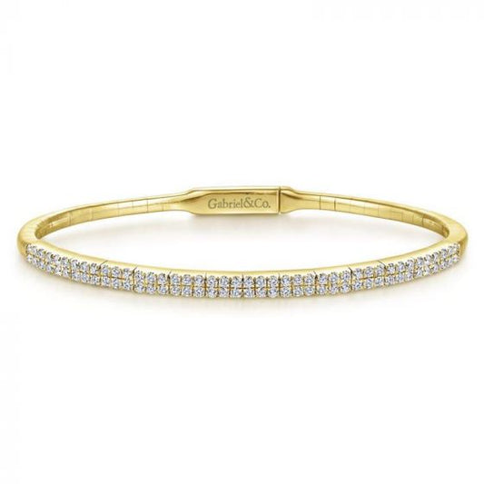 Gabriel & Co. 14k Yellow Gold Demure Diamond Bangle Bracelet