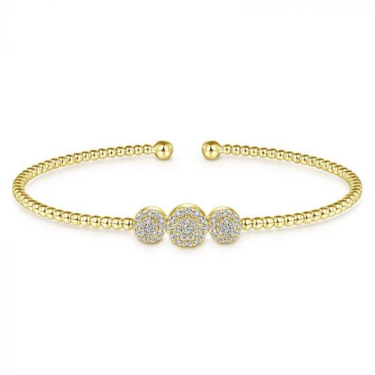 Gabriel & Co. 14k Yellow Gold Bujukan Diamond Bangle Bracelet