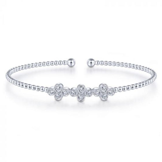 Gabriel & Co. 14k White Gold Bujukan Diamond Bangle Bracelet