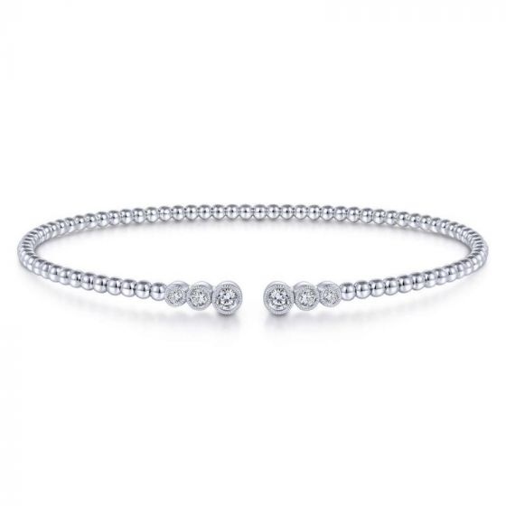 Gabriel & Co. 14k White Gold Bujukan Diamond Bangle Bracelet