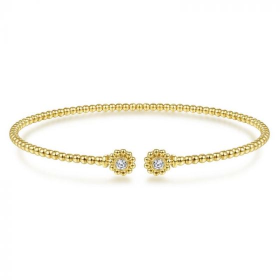 Gabriel & Co. 14k Yellow Gold Bujukan Diamond Bangle Bracelet