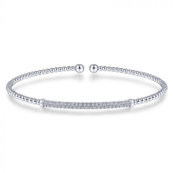 Gabriel & Co. 14k White Gold Bujukan Diamond Bangle Bracelet