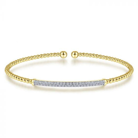 Gabriel & Co. 14k Yellow Gold Bujukan Diamond Bangle Bracelet