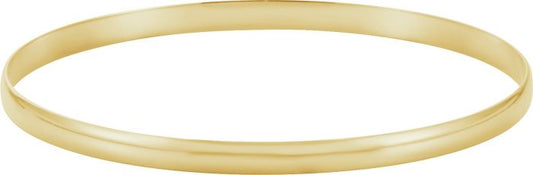 14K Yellow 8 mm Half Round Bangle 7 3/4 Bracelet