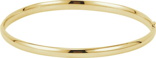 14K Yellow 4 mm Hinged Bangle Bracelet