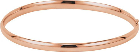 14K Rose 4 mm Hinged Bangle Bracelet
