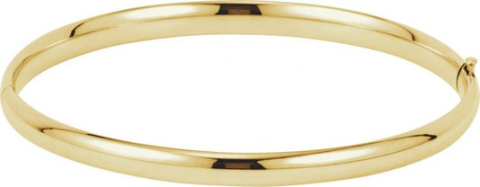 14K Yellow 4.75 mm Hinged Bangle Bracelet