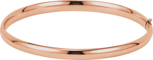 14K Rose 4.75 mm Hinged Bangle Bracelet