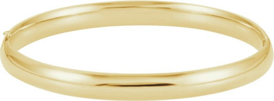 14K Yellow 6.5 mm Hinged Bangle Bracelet