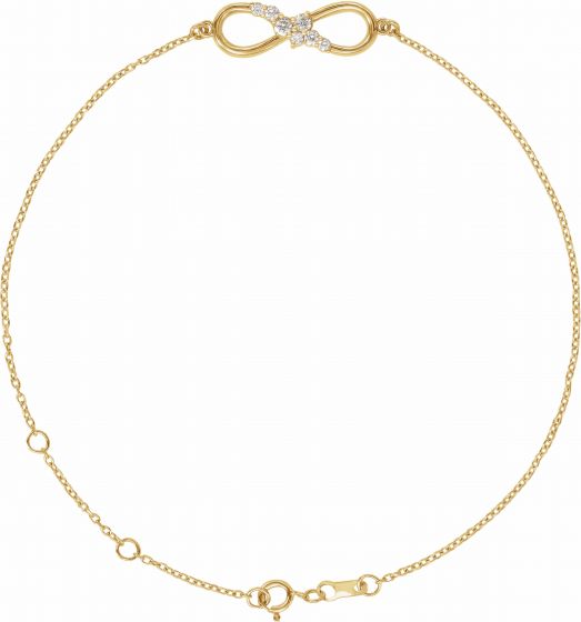 14K Yellow 1/8 CTW Diamond Infinity 6 1/2-7 1/2 Bracelet