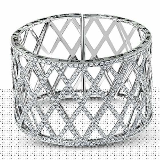 Simon G. 18k White Gold Classic Romance Diamond Bangle Bracelet