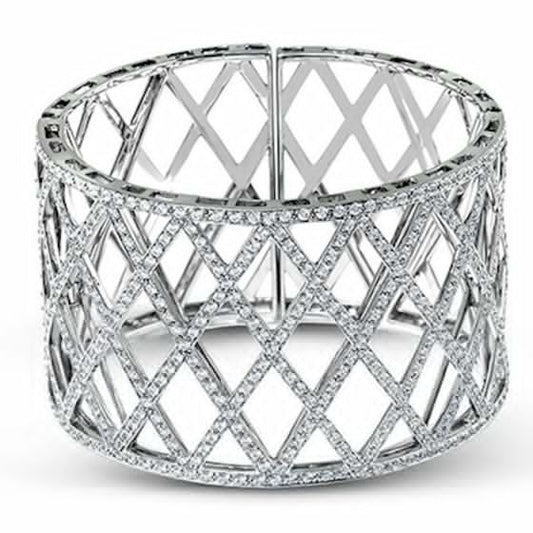 Simon G. 18k White Gold Classic Romance Diamond Bangle Bracelet