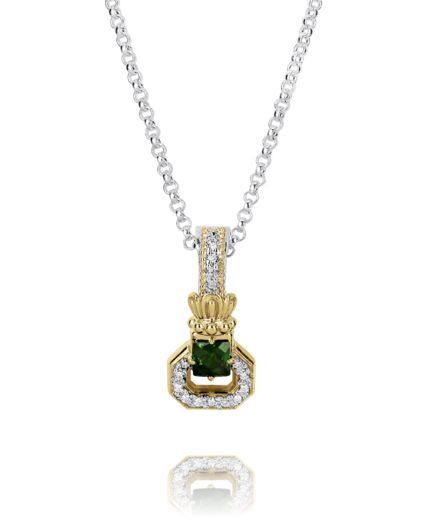 Vahan 14k Gold & Sterling Silver Chrome Diopside Pendant