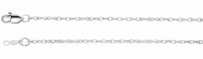 14K White 1.5 mm Rope 7 Chain