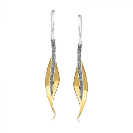 Simon G. 18k Yellow & White Gold Fallen Leaves Earrings
