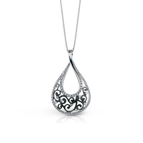 Simon G. 18k White Gold Diamond Pendant Necklace