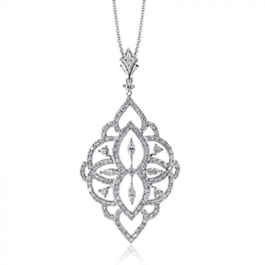 Simon G. 18k White Gold Trellis Pendant