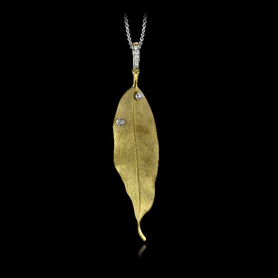 Simon G. 18k Yellow & White Gold Fallen Leaves Pendant
