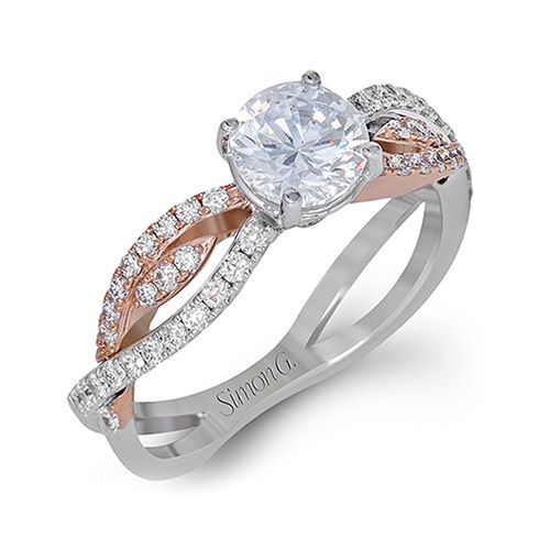 Simon G. 18k Two-Tone Gold Diamond Engagement Ring