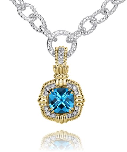 Vahan 14k Gold & Sterling Silver London Blue Topaz Pendant