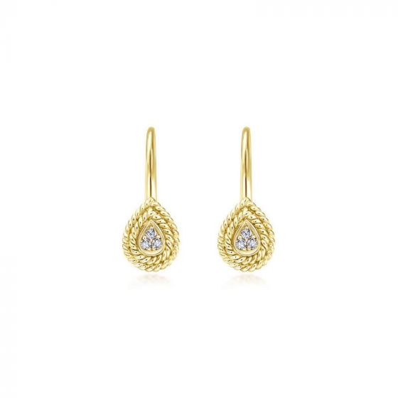 Gabriel & Co. 14k Yellow Gold Hampton Diamond Drop Earrings