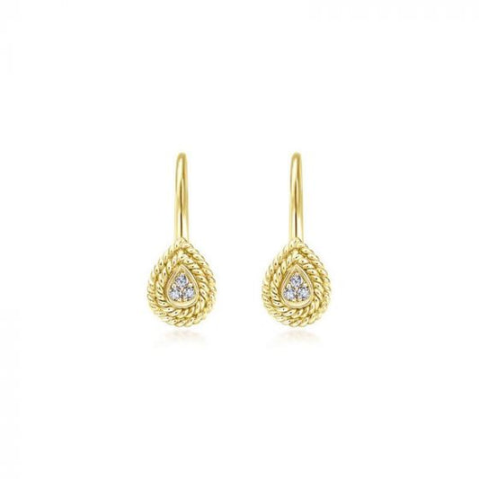 Gabriel & Co. 14k Yellow Gold Hampton Diamond Drop Earrings