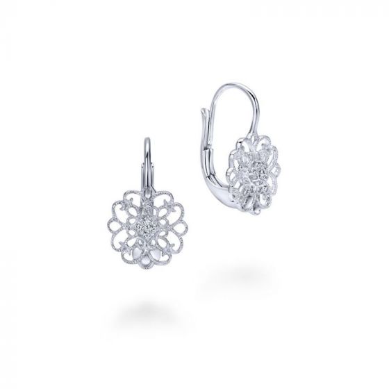 Gabriel & Co. Sterling Silver Victorian Gemstone Drop Earrings