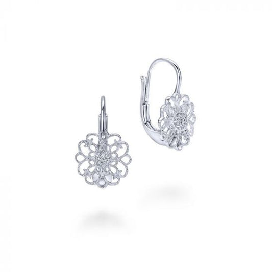 Gabriel & Co. Sterling Silver Victorian Gemstone Drop Earrings