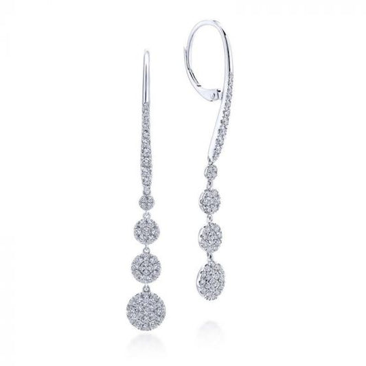 Gabriel & Co. 14k White Gold Lusso Diamond Drop Earrings