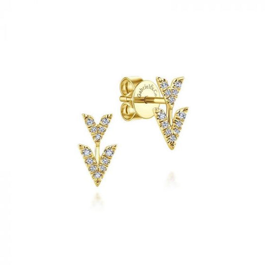 Gabriel & Co. 14k Yellow Gold Kaslique Diamond Stud Earrings