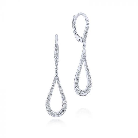 Gabriel & Co. 14k White Gold Lusso Diamond Drop Earrings