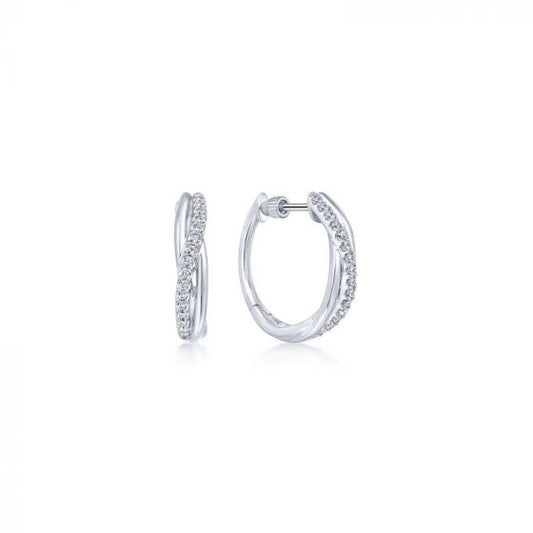 Gabriel & Co. Sterling Silver Contemporary Gemstone Huggy Earrings